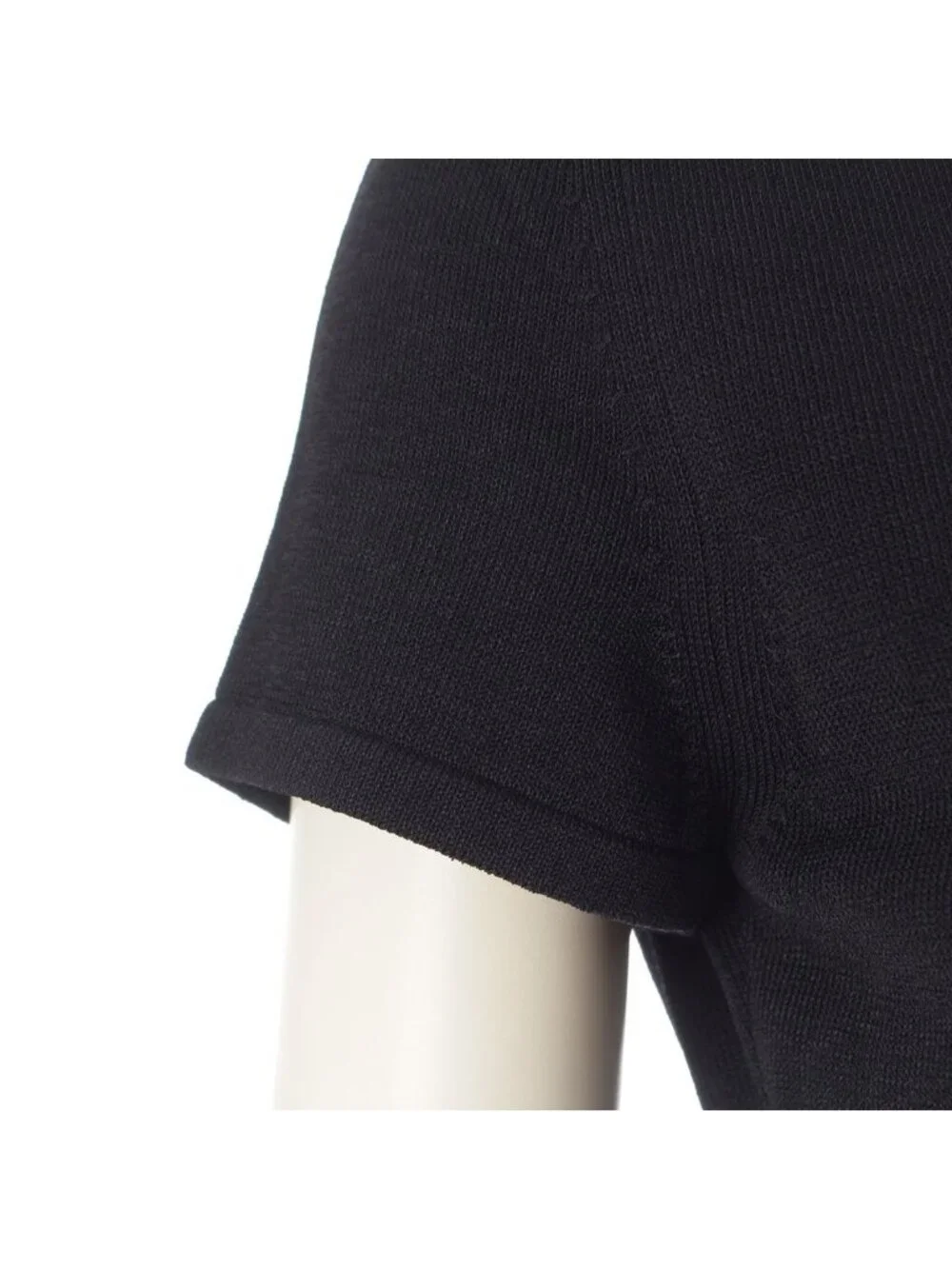 Chanel Rayon Polyester Short Sleeve Gathered Design Boat Neck Lion Charm Dress